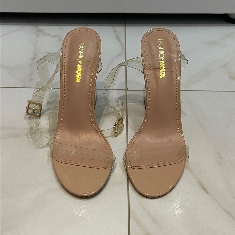 Fashion Nova Women's Clear Strap Heels Size 9